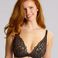 Panache Allure Underwired Demi Plunge Bra - Black / Latte