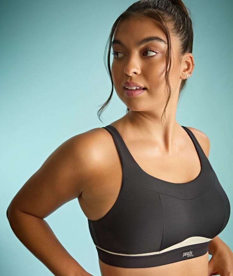 Panache Sport Freedom Wire-free Sports Bra- Black Chalk Bras 