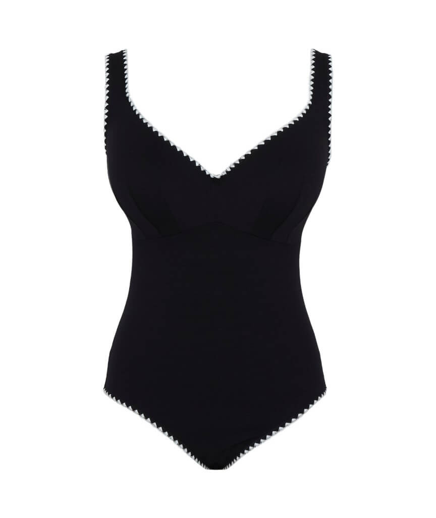 Panache Swimwear Aurora Lara Plunge One Piece Swimsuit - Aurora Black/White