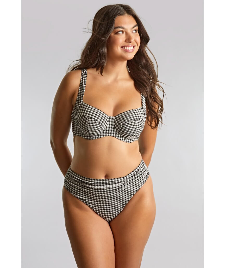Panache Swimwear Gingham Midi Pant - Black Gingham