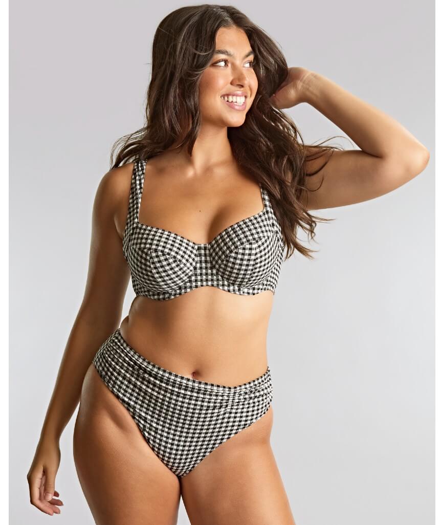 Panache Swimwear Gingham Midi Pant - Black Gingham