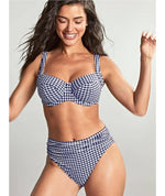Panache Swimwear Gingham Olivia Underwire Full Cup Bikini - Navy Gingham Swim 