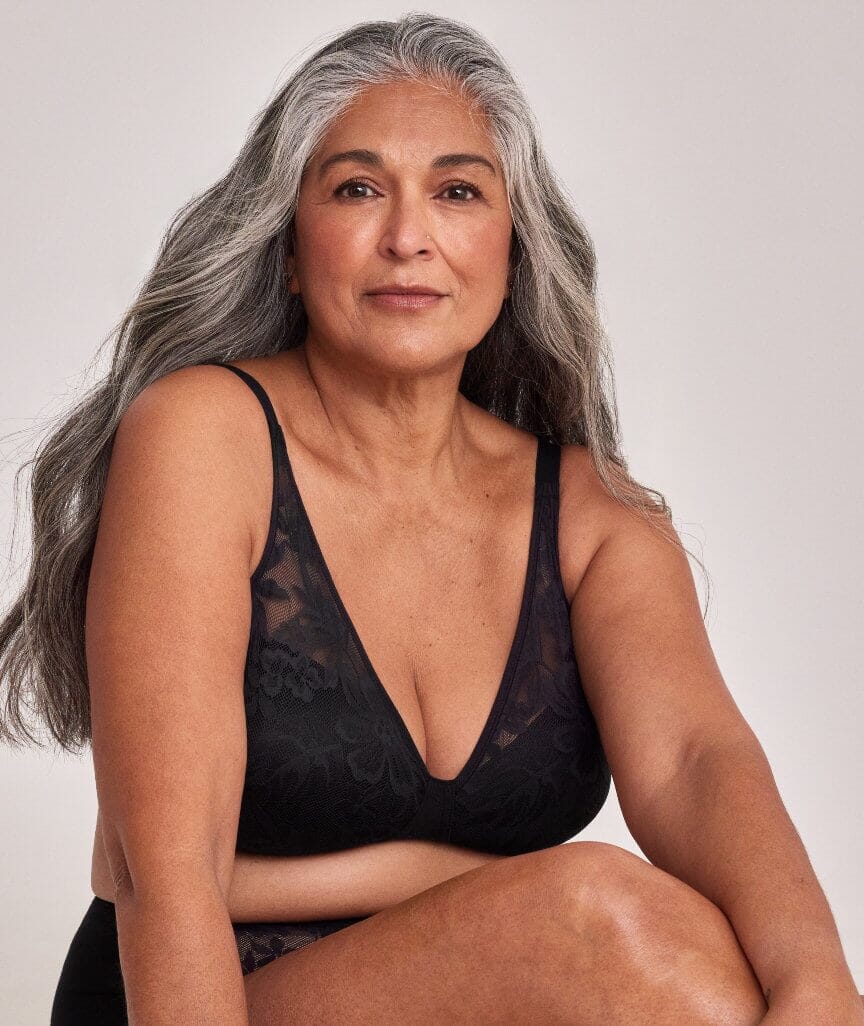 Playtex Ultralight Lace Wire-free Bra - Black Bras