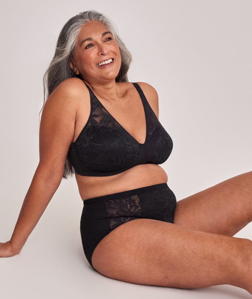 Playtex Ultralight Lace Wire-free Bra - Black Bras 