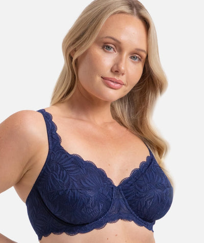 Triumph Essential Lace Balconette Bra - Navy Blue