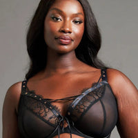Scantilly Laced Up Plunge Bra - Black