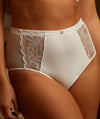 Sans Complexe Suzan Lace & Microfiber High Waist Brief - Ivory