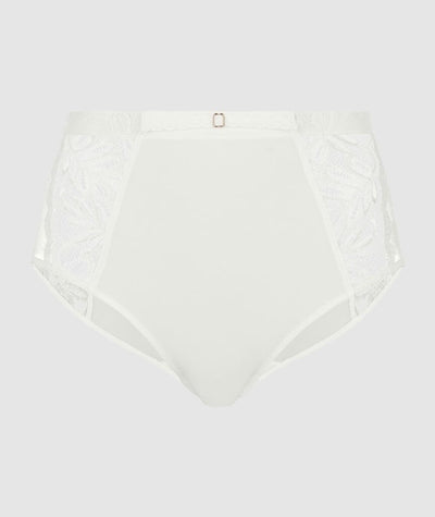Sans Complexe Suzan Lace & Microfiber High Waist Brief - Ivory