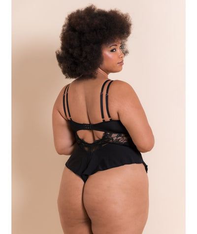 Scantilly Embrace Stretch Lace Teddy - Black