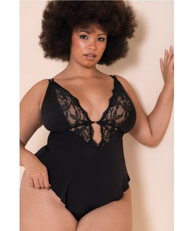 Scantilly Embrace Stretch Lace Teddy - Black