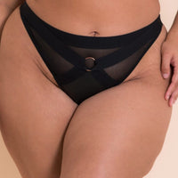 Scantilly Harnessed Thong - Black