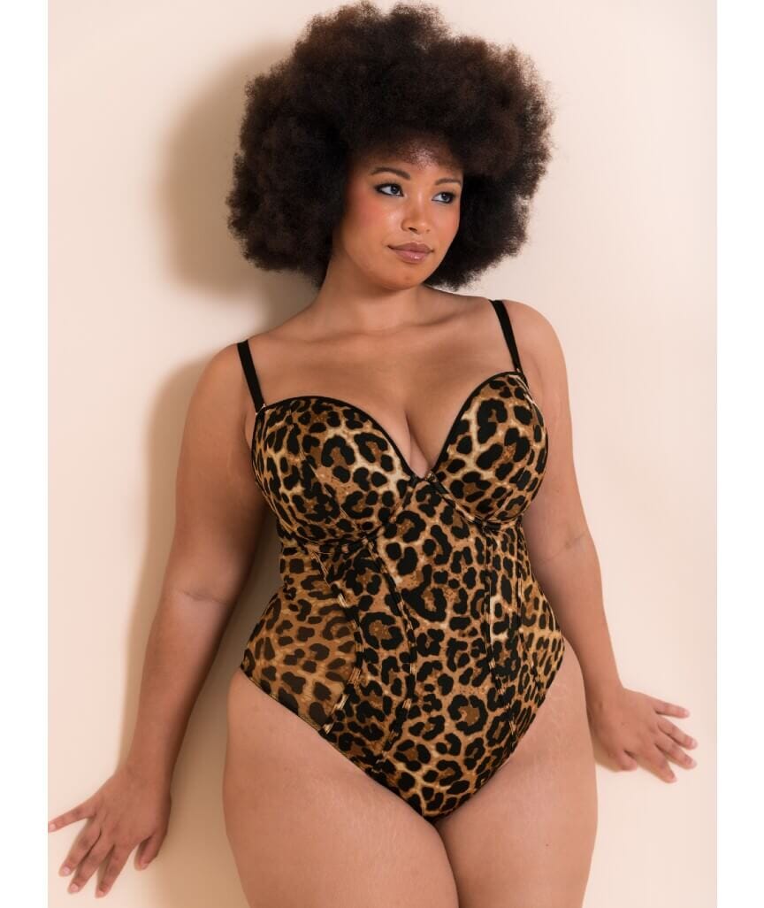 Scantilly Icon Plunge Strapless Multiway Padded Bodysuit - Leopard Print (Test) Bodysuits & Basques