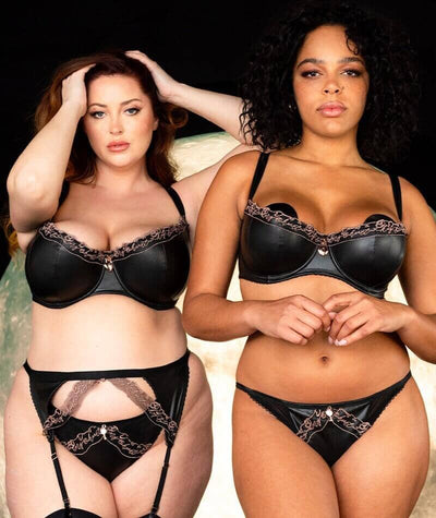 Scantilly Key to My Heart Padded Half Cup Bra - Black Bras