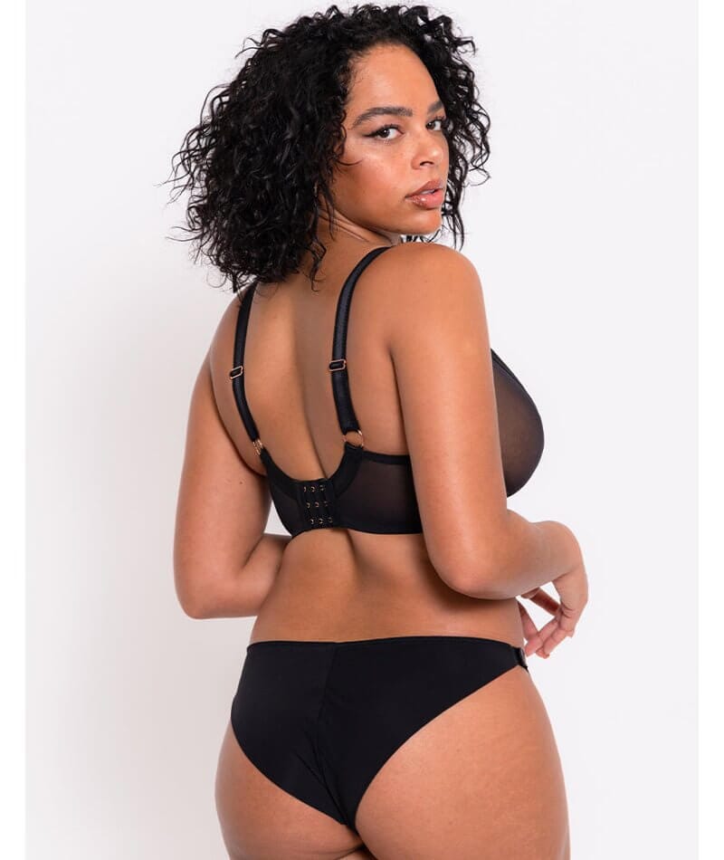 Scantilly Mesmerise Brazilian Brief - Black Multi Knickers