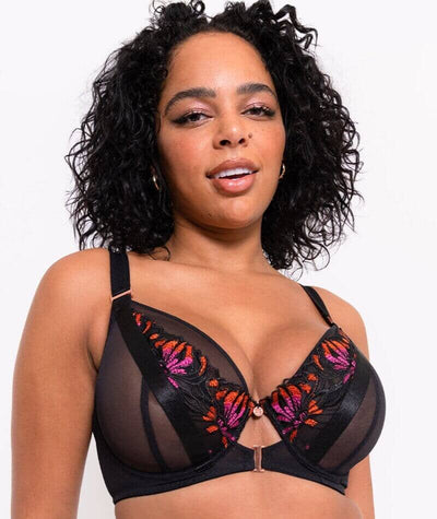 Scantilly Mesmerise Plunge Bra - Black Multi Bras