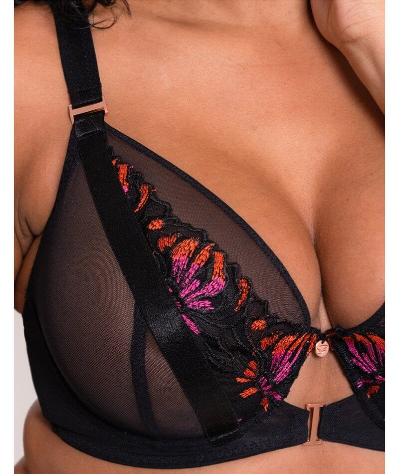 Scantilly Mesmerise Plunge Bra - Black Multi Bras