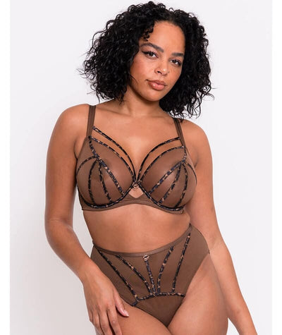 Scantilly Senses Plunge Bra - Leopard Brown Bras