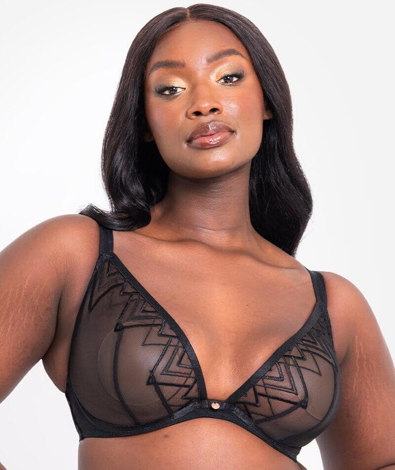 Scantilly Voltage Deep Plunge Bra - Black Bras