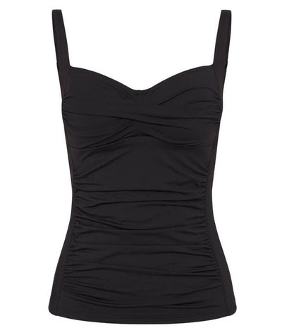 Sea Level Eco Essentials Twist Front Singlet Top - Black Swim