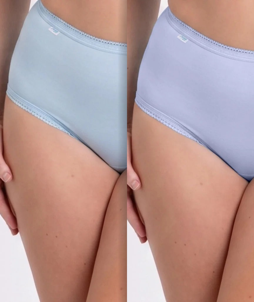 Sloggi Maxi 2 Pack Brief - Pure Blue/Lilac