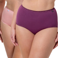 Sloggi Maxi Brief 2 Pack - Strawberry Cream/Flower Purple