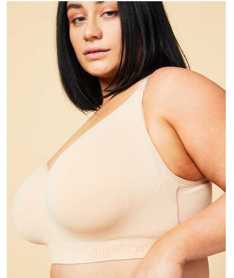 Plus Size Seamless Beige Wire-Free Bra