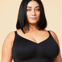 Sugar Candy Fuller Bust Seamless F-HH Cup Wire-free Lounge Bra - Black