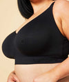 Sugar Candy Fuller Bust Seamless F-HH Cup Wire-free Lounge Bra - Black Bras