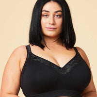 Sugar Candy Lux Fuller Bust Seamless F-HH Cup Wire-free Lounge Bra - Black