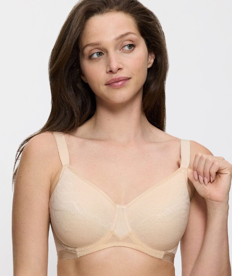 Triumph Airy Sensation Minimizer Bra - Nude Beige - Curvy Bras