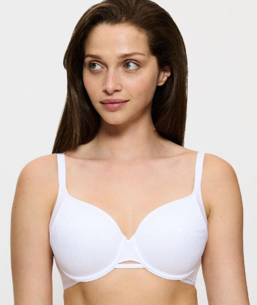 Triumph Airy Sensation Spacer T-Shirt Bra - White - Curvy Bras