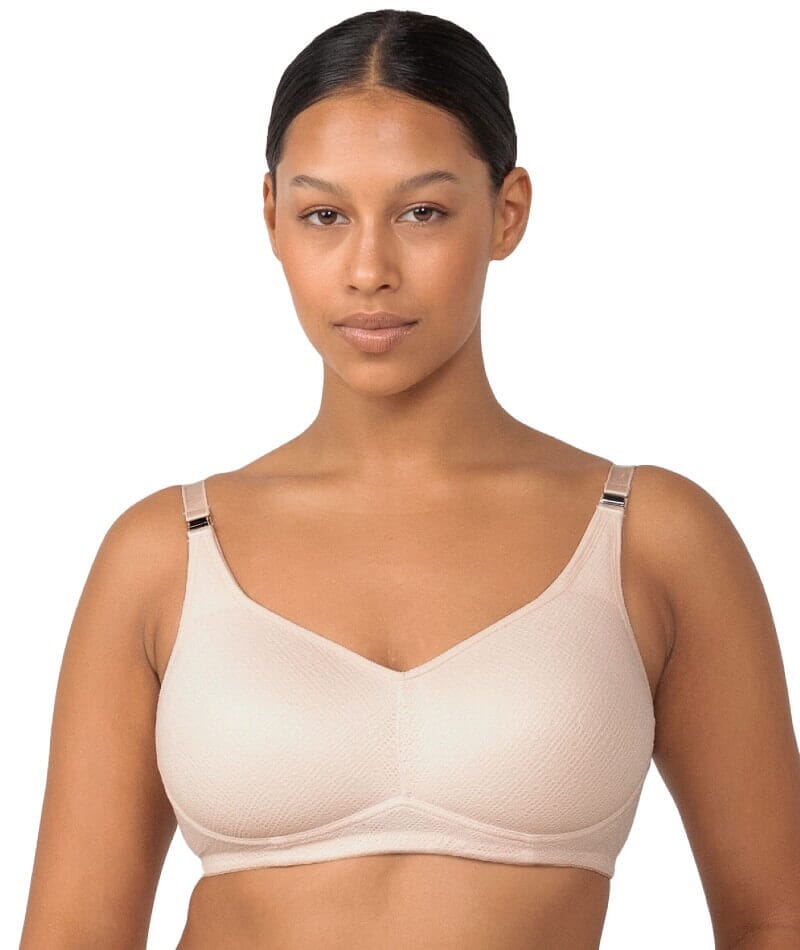 Triumph Amour Maternity Lace Padded Wire-free Bra - Nude Pink - Curvy Bras