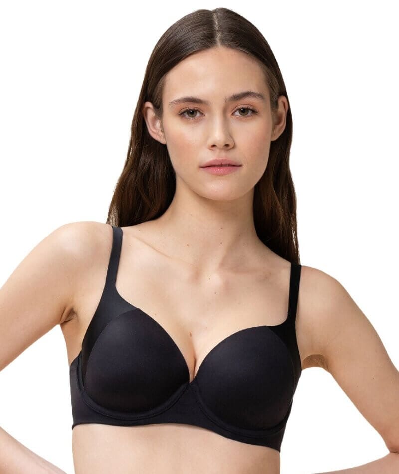 EX M & S Ladies Underwired Black Bra Lightweight Padded Push Up