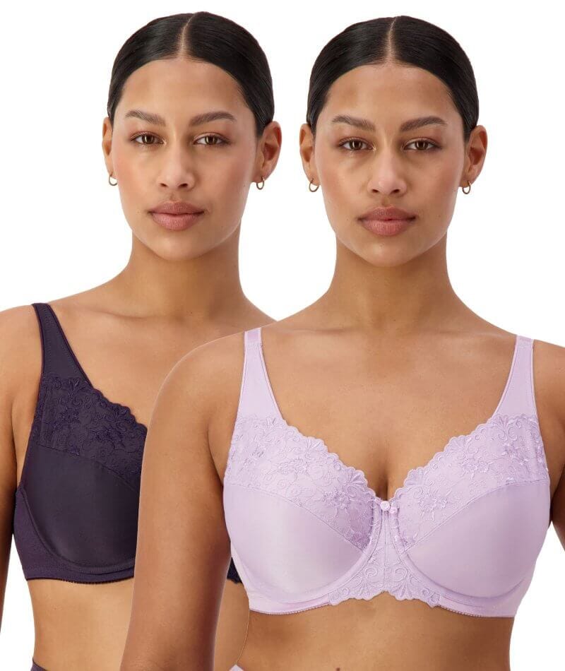 Triumph Embroidered Minimiser Bra 2 Pack - Blueberry/Stardust Bras