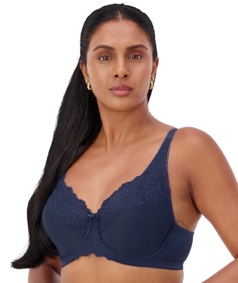 Triumph Embroidered Minimizer Bra - Deep Cobalt Bras