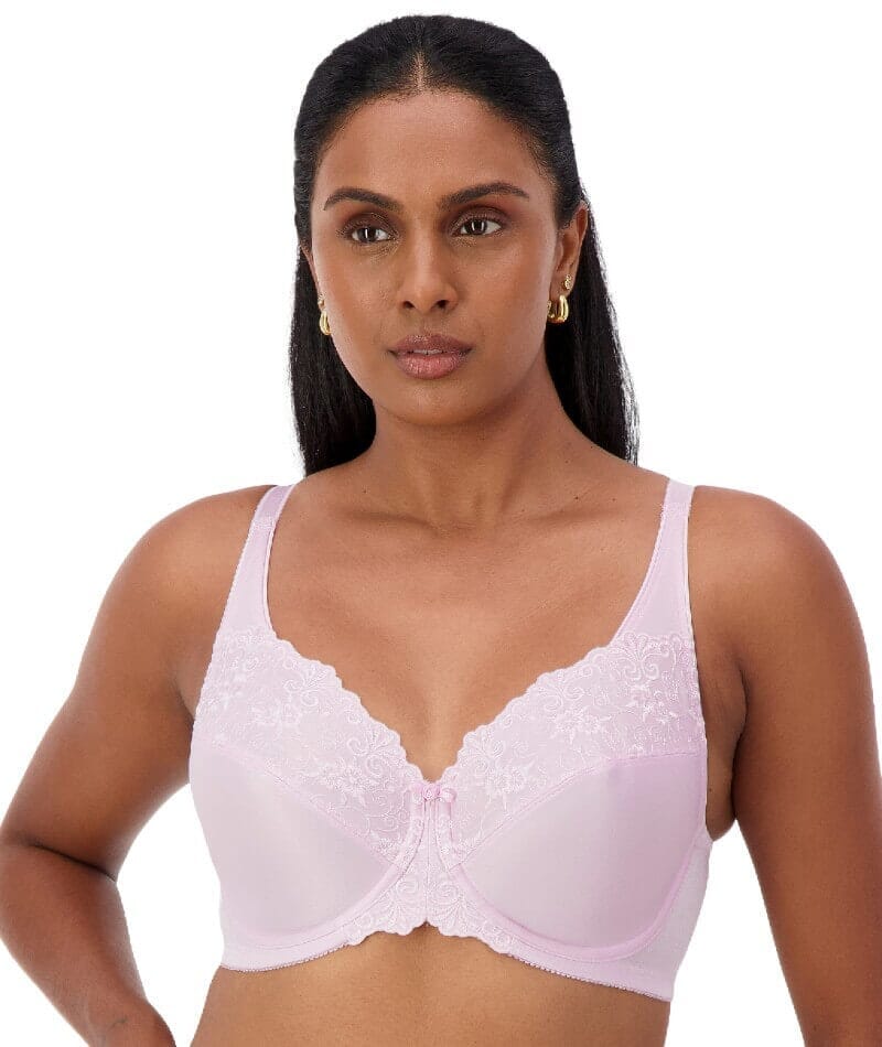 Triumph Embroidered Minimizer Bra - Crocus - Curvy Bras