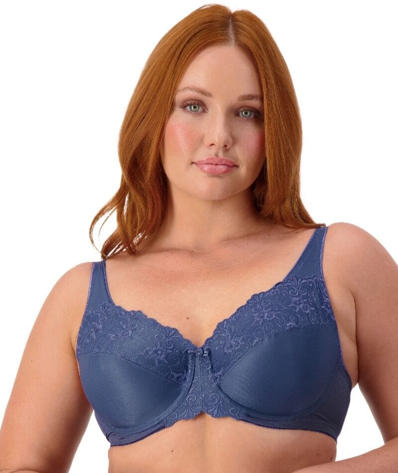 Triumph Embroidered Minimiser Bra 2 Pack - Indigo/Pearl Bras