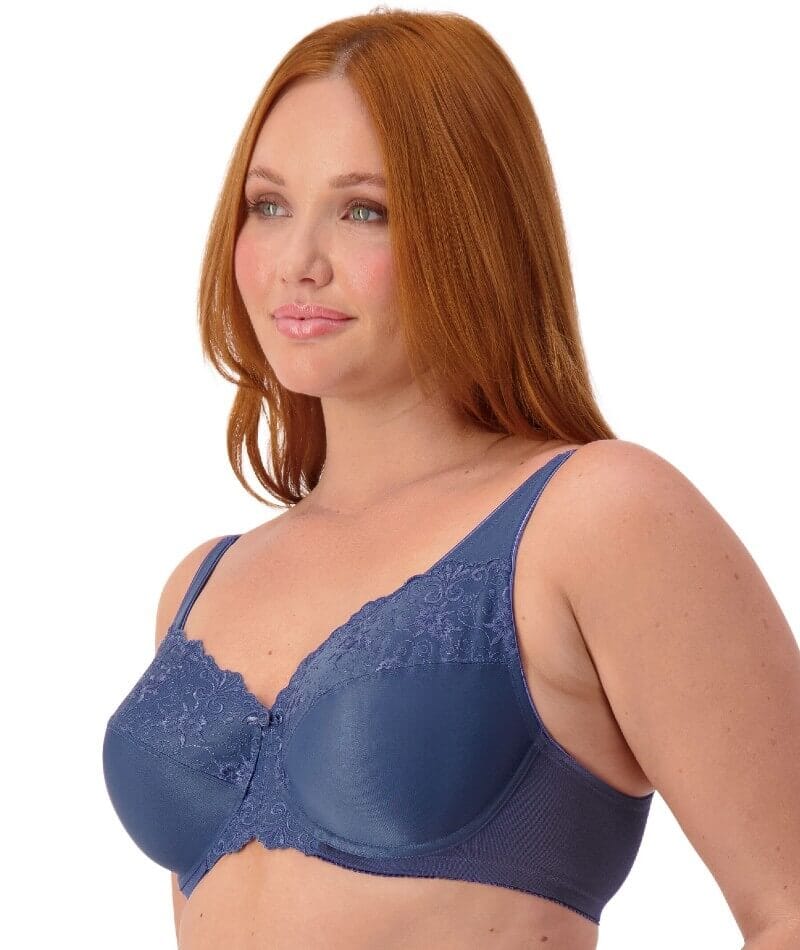 Triumph Embroidered Minimiser Bra 2 Pack - Indigo/Pearl Bras