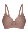 Triumph Embroidered Minimizer Bra - Chocolate Mouse Bras