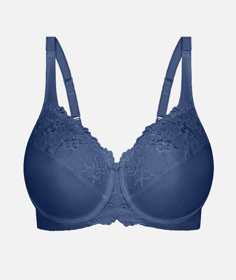 Triumph Embroidered Minimizer Bra - Deep Cobalt Bras