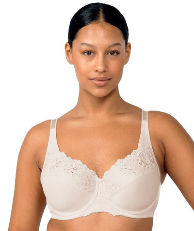 Lilyette 0428 Comfort Lace Minimizer Full Figure Underwire Bra 34DD Black