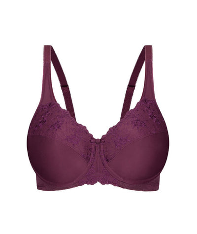Triumph Embroidered Minimizer Bra - Flower Purple
