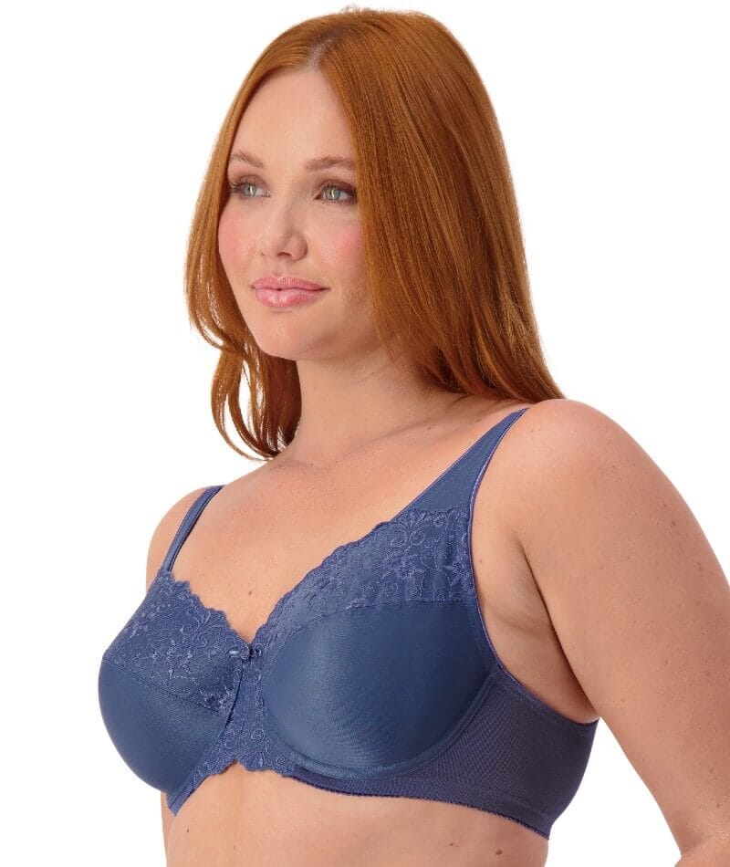 Triumph Embroidered Minimizer Bra - Indigo Blue Bras