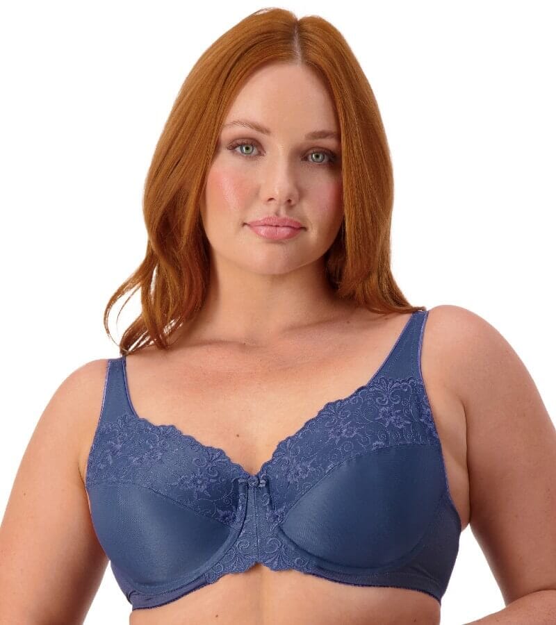 Triumph Embroidered Minimizer Bra - Indigo Blue Bras