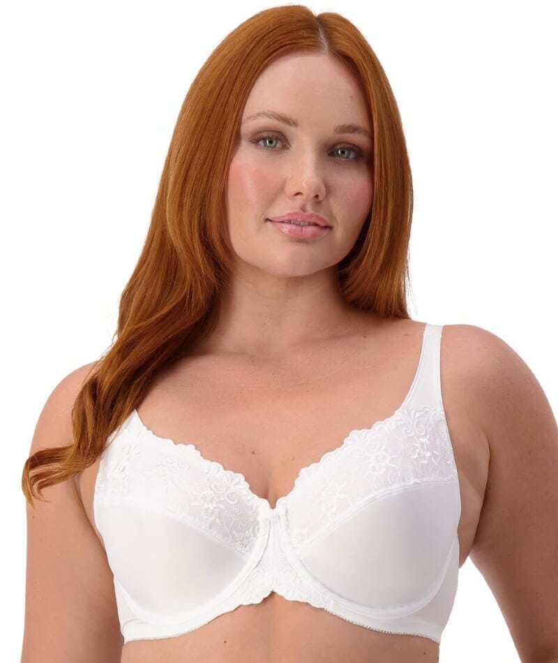 Triumph Embroidered Minimizer Bra - White Bras