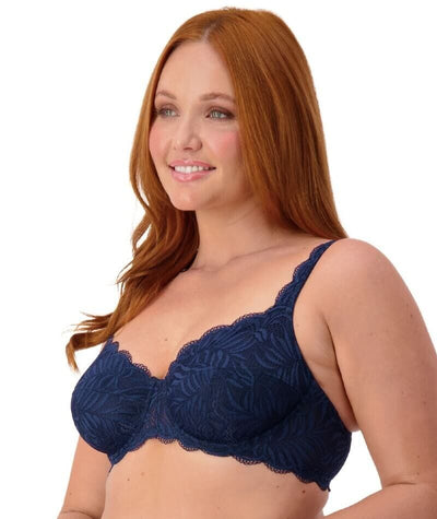 Triumph Essential Lace Balconette Bra - Navy Blue Bras