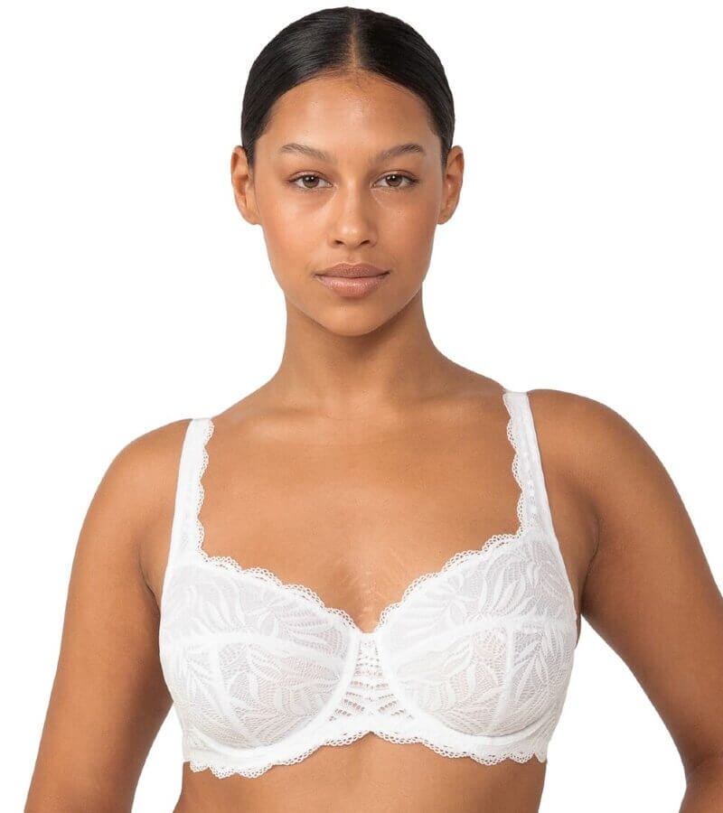 Ladies 2 Pack Angel Lace Non-Wired Bra - White