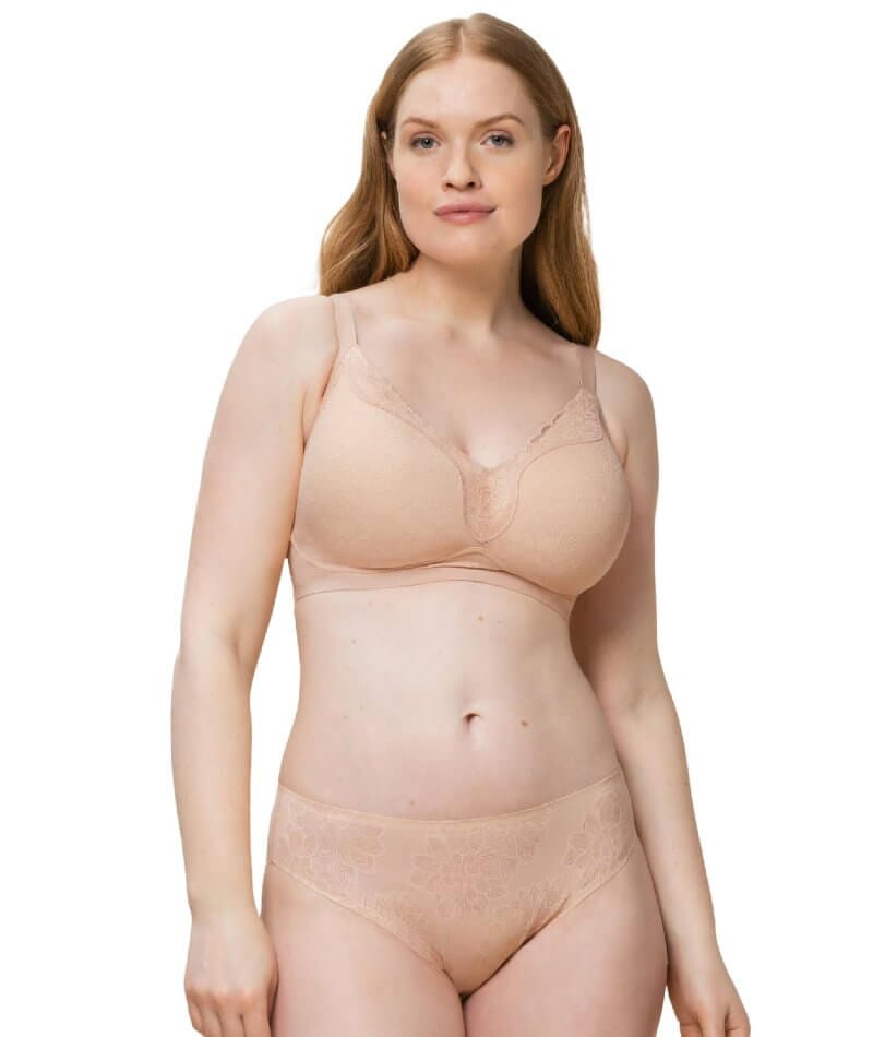 Triumph Fit Smart Plunge Padded Wire-free Bra - Light Brown Bras