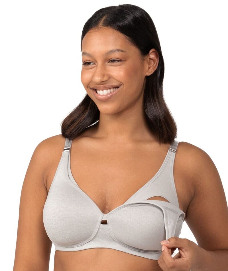 Triumph Gorgeous Maternity Padded Wire free Bra Grey Curvy Bras