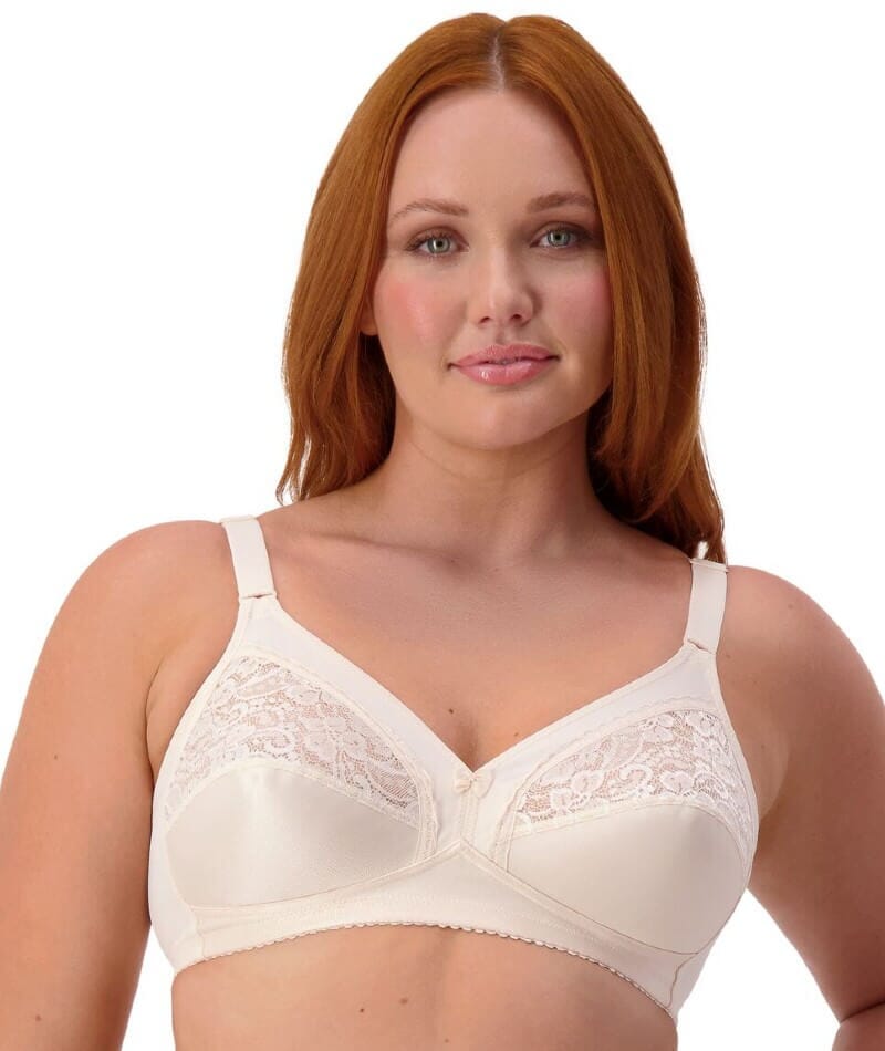 Triumph Kiss of Cotton Wire-free Bra - Fresh Powder Bras 34B 